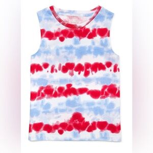 Patriotic Tank Top Red White Blue Tie Dye Size Youth 10/12